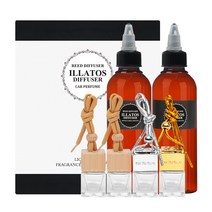 일라토스 차량용 디퓨저 100ml x 2p + 공병 7ml x 4p 선물세트, 블랙체리향, 1세트