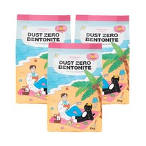 [고양이벤토나이트] 냥쌤 더스트제로 벤토나이트 고양이 모래 무향, 6kg, 3개