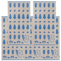 라인프렌즈 포레스트 선염 세면 타월 160g, 블루, 5개
