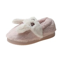 여성용 토끼캐릭터 전체털 안감 방한 슬리퍼 실내화 3cm