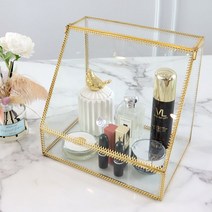 더이쁨 풀커버 뚜껑있는 화장품보관함 골드 레이스 EP-0723, 1개