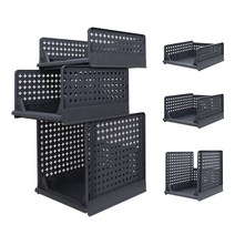 올리빙 접이식 슬라이딩 리빙박스 중형 2p + 대 2p + 특대 2p, 그레이, 1세트