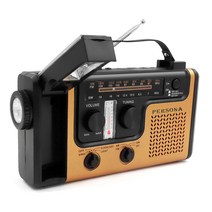 페르소나 7 in 1 랜턴 다용도 라디오, 골드블랙, P100