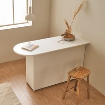 삼익가구 웨이 1500 라운드 템바보드 홈바 테이블 아일랜드 식탁 방문설치, 화이트