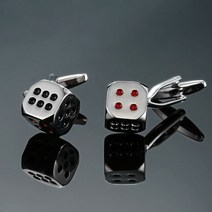 라온투유 남성용 커프스 버튼 커프스링크 12 실버 주사위 커프스 단추 cuf05 2p