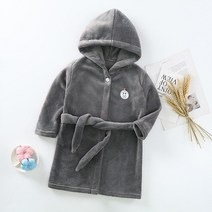 스타빈 아동용 스마일패치 후드 목욕가운 110호, 그레이