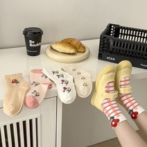 여아용 제이셀 알록달록 플라워 양말 5종 세트 F02