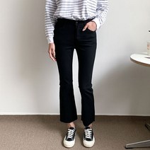 헤이진 여성용 허리밴딩 세미부츠컷 코튼팬츠