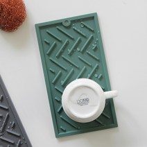 에이드엘 헤링본 실리콘 식기 건조매트 미니 2p, 카키