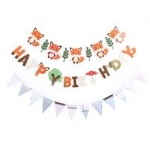파티해 페이퍼 생일 캐릭터가랜드 여우 + 스노우핑크, 혼합색상, 1세트