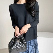 오키 여성용 마인 루즈핏 라운드 니트