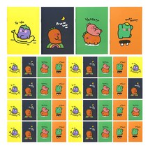 핑크풋 500 당근친구들 핸디수첩 ver 5 4종 x 10p 세트, 옐로우, 네이비, 그린, 오렌지, 1세트