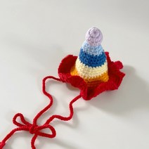 그루밍독 반려동물 유니콘 댕꼬깔 모자, 레드