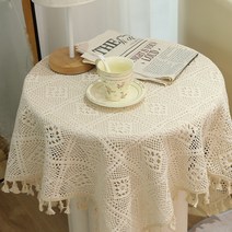 엽동네 레이스 테이블보 RK_512, 혼합색상, 90 x 90 cm