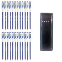 모나미 젤 라인 볼펜 0.4mm 24p + 매표 펜 접시 C형 세트, Blue, 1세트