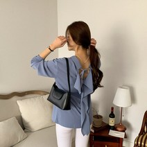미르기 양브이 반오픈 블라우스 BL4446K21