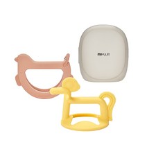 모윰 손목 치발기 2종 기프트팩 세트, 버드 코랄 + 포니 옐로우