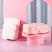 라별 누눅 액세서리 보석함 핑크 + 화이트 세트, 1세트