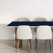 어나더 양면 가죽 방수 사각 식탁보, 90 x 120 cm, 네이비 + 옐로우