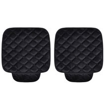 큐지오 논슬립 극세사 차량용 방석 앞좌석, 블랙, 2개
