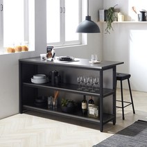 크라운디자인퍼니쳐 모던딘 수납 아일랜드 홈바 테이블 1200 x 450 mm 방문설치, 메탈그레이