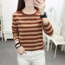 모네타 여성용 루즈 스프링 줄무늬 상의