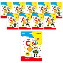 에듀 유아용 클레이 10p, 형광주황, 50g