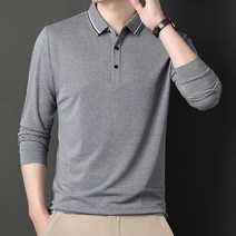 남성용 DM 베이직 중년 긴팔 카라 티셔츠