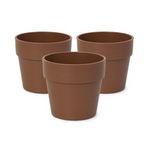 플라팜 어스로 토분 스타일 플리츠 화분 3p, 황토