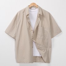 레이먼 남성용 우타 나일론 오버핏 반팔 셔츠