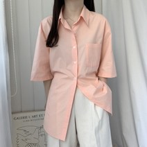 심플 스트랩 셔츠 롱 블라우스