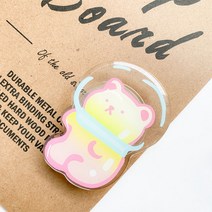 솔룸 투명 핸드폰 그립 스마트톡 스페이스베어, 1개