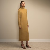 퓨어캐시미어뉴욕 Rib Turtleneck Maxi Dress
