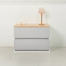 샤바스 컬러스토리 우드상판 2단 서랍장 600, 그레이, 2개