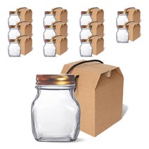 미르코리아 사각K 용기 골드캡 200ml + 고급형 1구 선물상자 소형 세트, 12세트