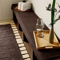 까사베르데 양면 플러피 솔리드 사우나 타올매트, 브라운