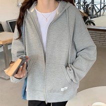 구디프 캐주얼 루즈핏 널널 트레이닝 후드집업