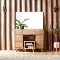 데이지 수납 화장대 + 스툴 방문설치, 오크