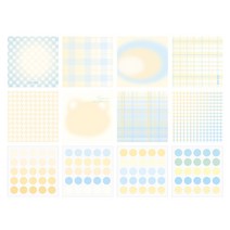 해피제이 떡메모지 8종 x 40p + 도트 스티커 4종 x 25p 세트, 옐로우, 1세트