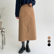 무드인더 여성용 투포켓 기모 롱스커트