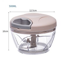 500/900ML 마늘 쵸퍼 수동 회전 과일 야채 커터 헬기 슬라이서 마늘 분쇄기 필러 그라인더 블렌더 고기 분, 02 Pink 500 ML