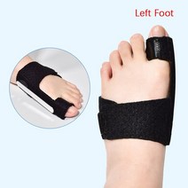 장도리 조정 망치 발가락 교정기 중족골 발톱 통증 완화 부목 발 압축 랩 1개, N1, 01 black left Big Toe