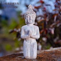 부처님 불상 오브제 바반투 인테리어 소품, 작은 무릎을 꿇은 부처님 회색