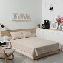 목화솜 순면 침대패드 이불패드, 베이지