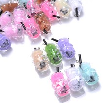 귀걸이 결혼 선물 다이아 18k 목걸이 쥬얼리에 대 한 10Pcs 매력 과일 오렌지 수 박 레몬 주스 펜 던 트 미니 유리 지 병
