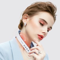 Smabat 목마사지기 접이식 휴대용 저주파 목 마사지기, 화이트