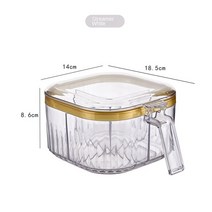 인테리어 소모품 가정용 주방 조미료 항아리 조합 세트 멀티 그리드 소금 글루탐산 모노나트륨 후추 보관 병, 3.transparent