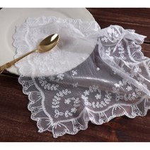 소품 받침&화이트 레이스 테이블 미니러그 매트 내추럴한 카페트