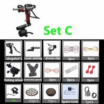 작살총 고무 밴드가있는 강력한 슬링 샷 강력한 사냥 낚시 레이저 슬링 샷 스테인레스 샷, 2-빨간색