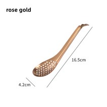 캐비어 소쿠리 퐁듀 필터 가정용 도구 분자 요리 미식가 서양 요리사 스푼 주방 가제트, 3.rose gold